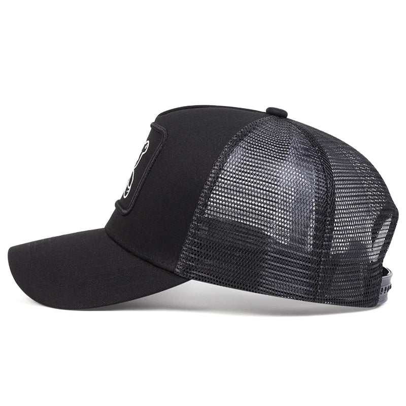 Unisex XX Little Bear Embroidery Baseball Net Caps Spring and Summer