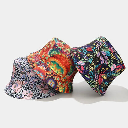 Unisex Panama Bucket Hats Ethnic Style Pattern Fisherman Cap For Men And Women
