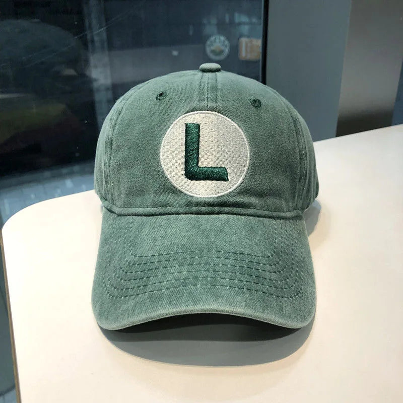New Unisex Washed Cotton Cap Letter Embroidery Baseball Cap Men Women