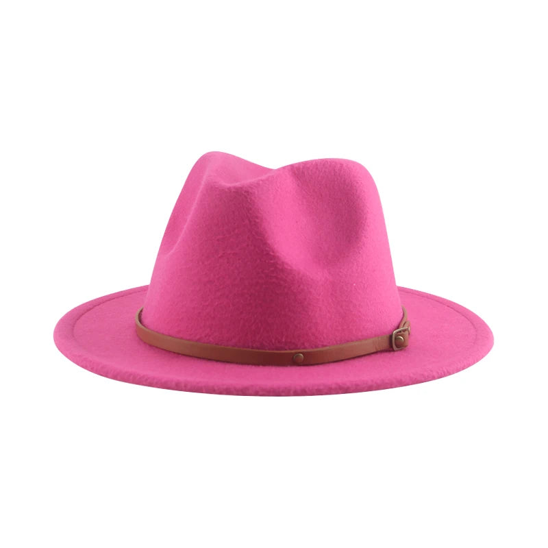Hats For Women Kids Child Small 52cm Solid Belt Kids Fedora Formal Dress Wedding