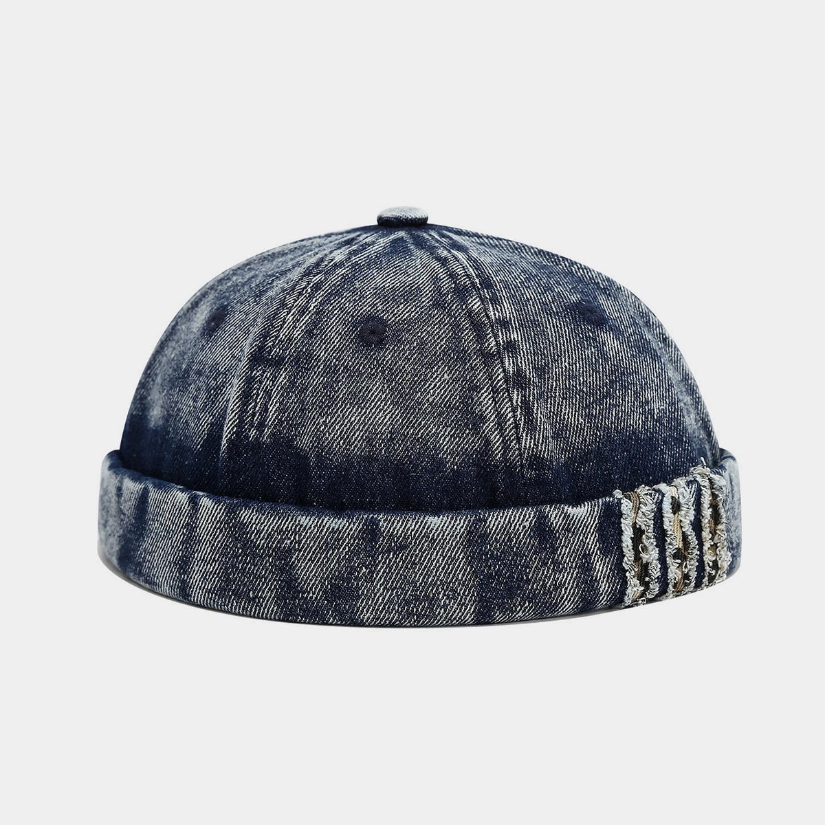 Worn-Out Denim Melon Hat