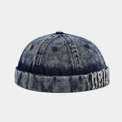 Worn-Out Denim Melon Hat