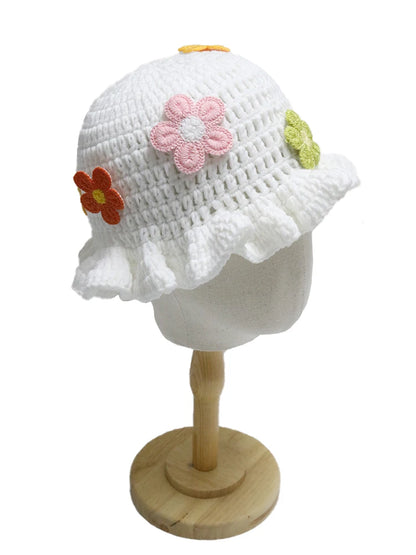 Solid Color Hand Knitted Knit Hat In Bohemian Style With Hollowed Out