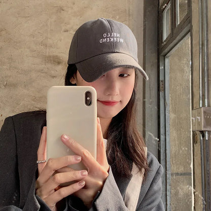 Embroidery Letter Baseball Cap Women Men Casual Peaked Caps