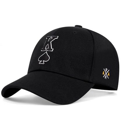 Fashion Poker K Letter Embroidery Hip-Hop Hats Outdoor