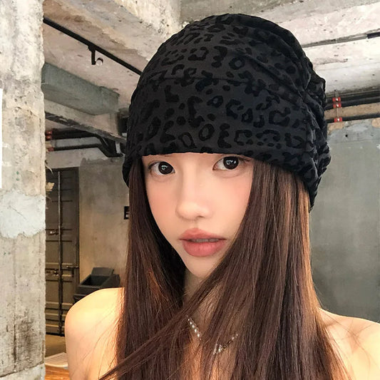 American Leopard Print Pullover Short Brim Stacking Hat