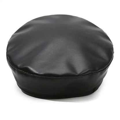Fashion Women Berets Black Pu Leather Flat Top Newsboy Caps