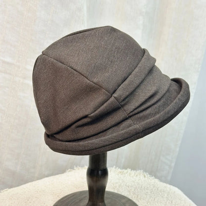 2026 New Cotton Linen Pleated Beret Hat For Women Niche Designer Retro Bucket Hat