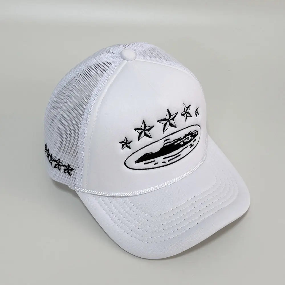 Y2K Star Embroidery Men Foam Mesh Baseball Cap Women Summer