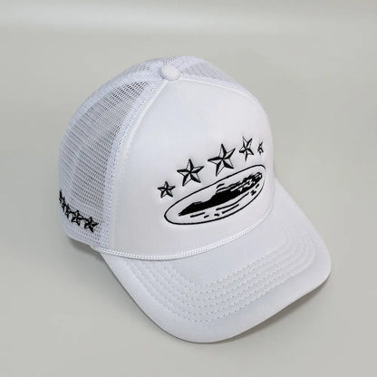 Y2K Star Embroidery Men Foam Mesh Baseball Cap Women Summer