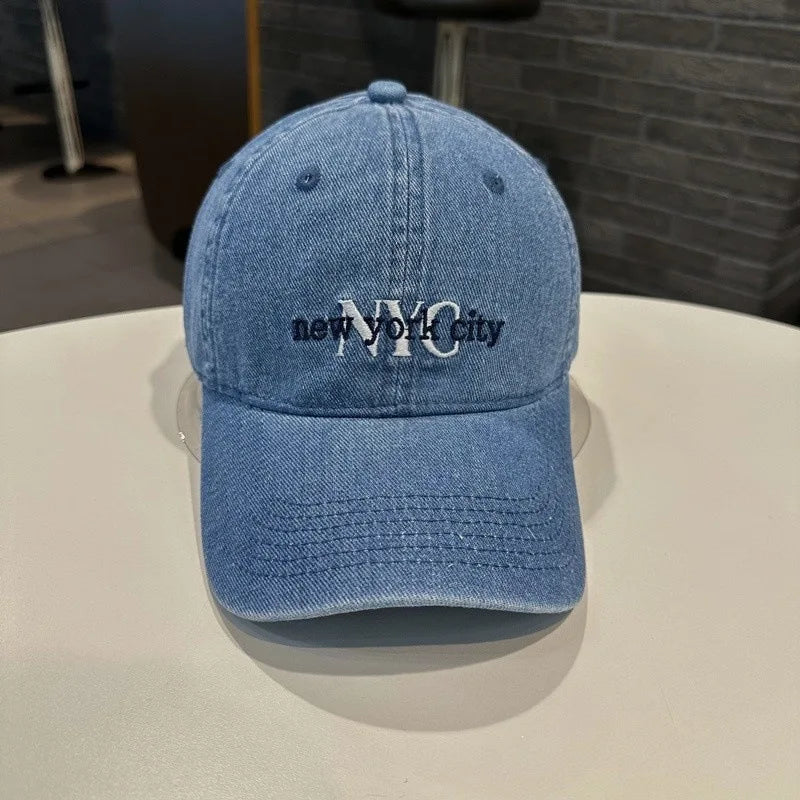 Unisex NYC Letter Embroidery Denim Baseball Cap
