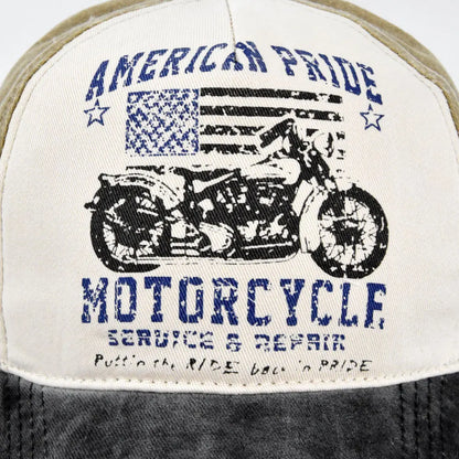 Vintage Washed Baseball Cap American Flag Motorcycle Print Distressed Dad Hat Outdoor Sun Cap Unisex