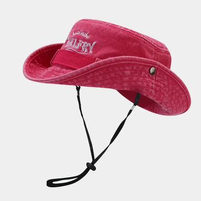 Cotton Letter Embroidery Bucket Hat Fisherman Hat