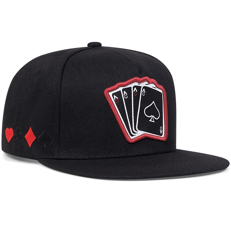 Poker A Four Flat Edge Hat Trendy Hip Hop Hat