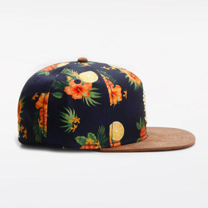 Fashion Hat American style FRUITY SUMMER CAP Metal Pineapple Hip Hop Hat Unisex Flat Brimmed Hat