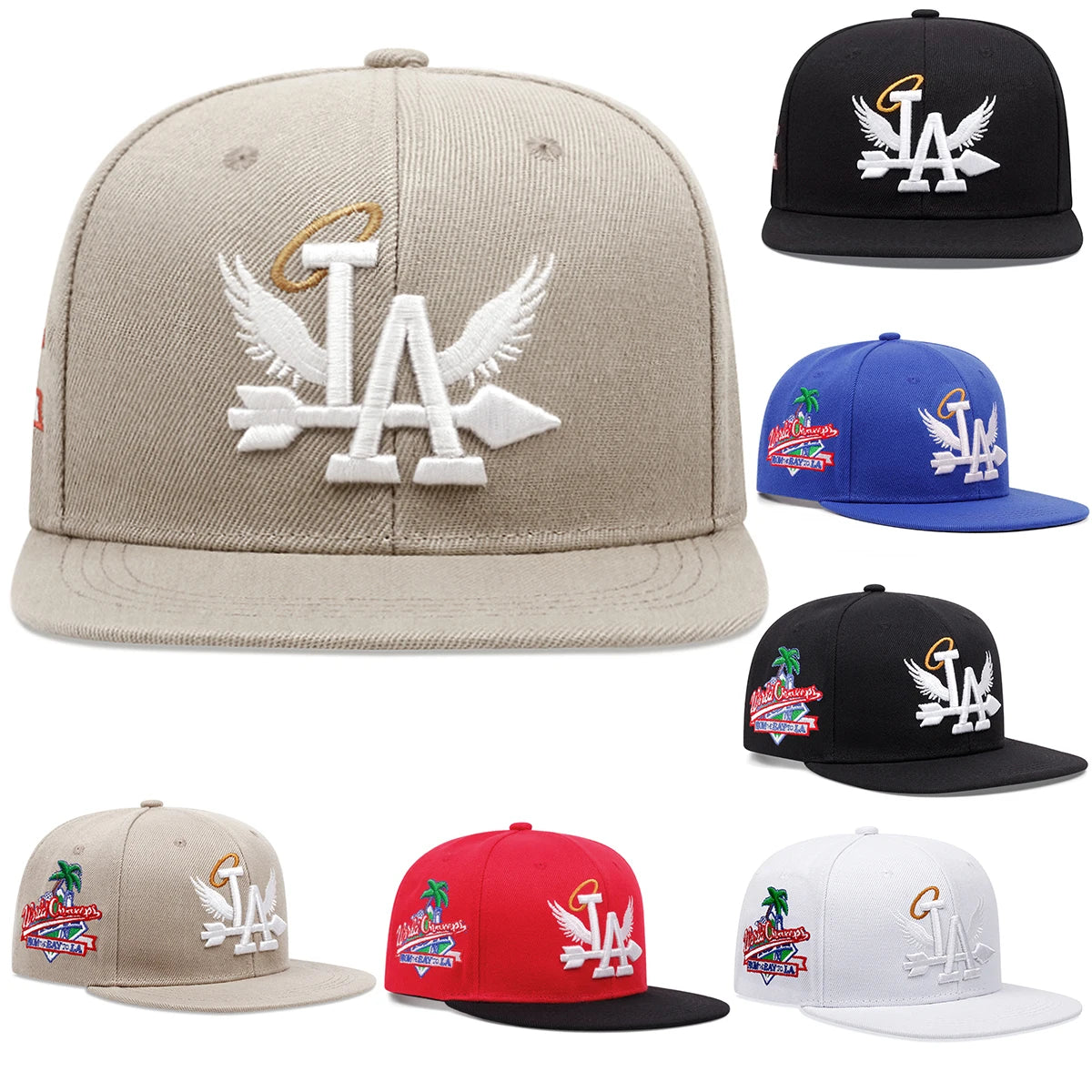 Letter Wing Pattern Side Coconut Tree Embroidery Fashion Baseball Hat