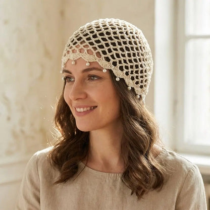 Fashion Hollowed Out Woven Pullover Hats Crochet Breathable Beret Cap