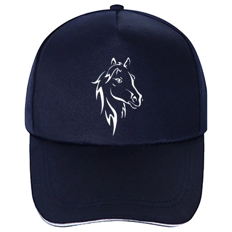 Fashion New Men Women Printing Horse Funny Baseball Cap Hip Hop Cotton