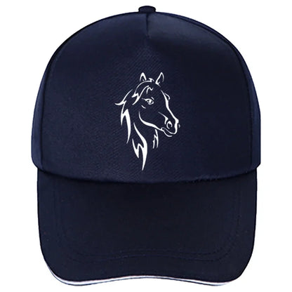 Fashion New Men Women Printing Horse Funny Baseball Cap Hip Hop Cotton