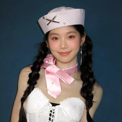 Fashionable Stripe Bow Sailor Hat