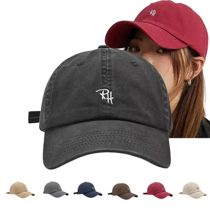 Unisex RH Letter Embroidery Baseball Cap Summer Casual Hat Outdoor Shade Adjustable Hip Hop Hats