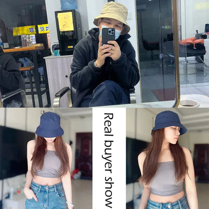 Sun Hat Men Women's Sunscreen Mountaineering Big Head Circumference Summer Bucket Hat