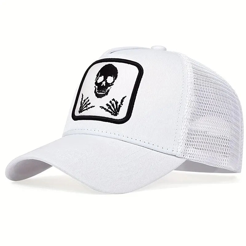 Unisex Skull Finger 666 Embroidery Baseball Net Caps Spring and Summer