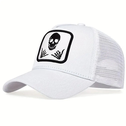 Unisex Skull Finger 666 Embroidery Baseball Net Caps Spring and Summer