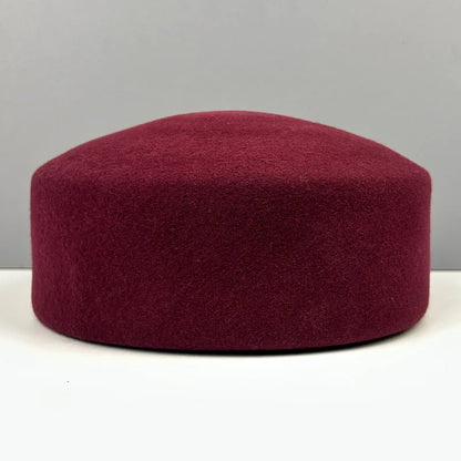 Women's New 100% Wool Hard Top Fedoras Hat Lady Vintage Flat-Top Berets