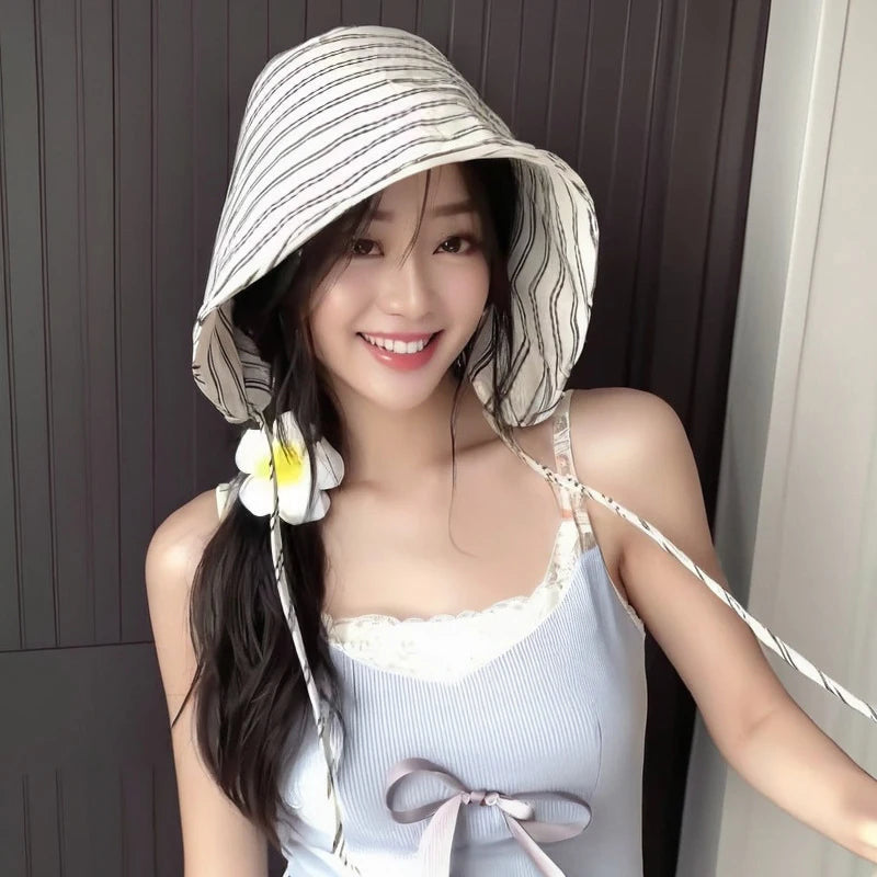 Large Brim Foldable Bucket Hats Outdoor Beach Fishermen Hat