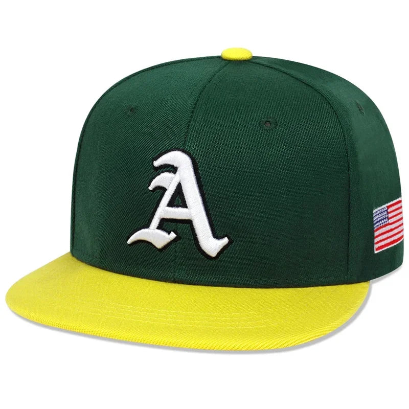 Unisex Gothic A Letter American Flag Embroidery Hip-Hop Hats
