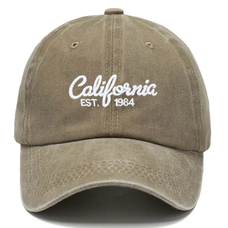 Cotton Baseball Cap California Embroidered Unisex Vintage