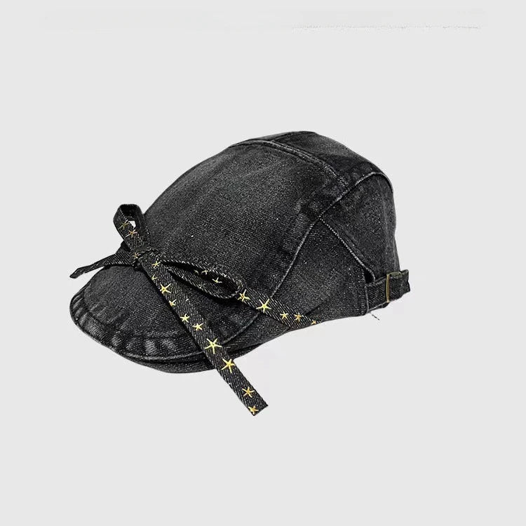 Women Bow Denim Baseball Cap