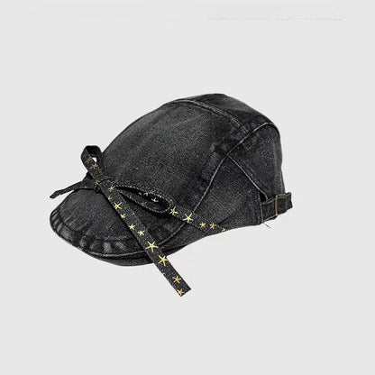 Women Bow Denim Baseball Cap