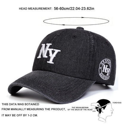 Unisex Letter Embroidery Cowboy Baseball Caps Spring Autumn