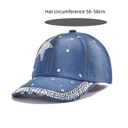 Fashion Shiny Denim Baseball Cap