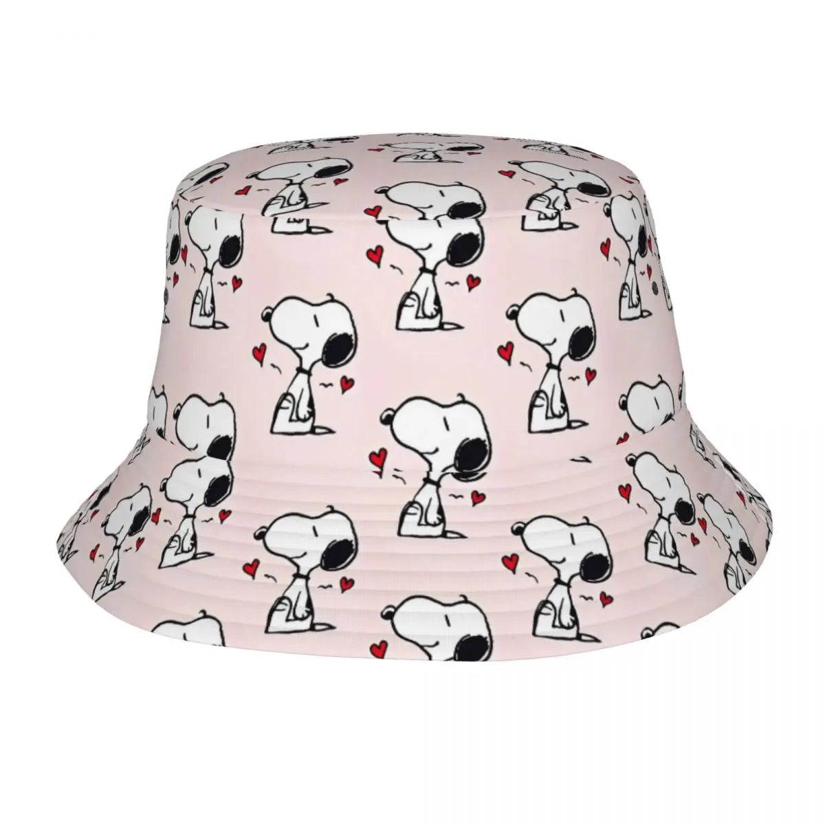 Trendy Snoopys Dog Bucket Hats Women Men Outdoor Sports Cartoon Heart Fishing