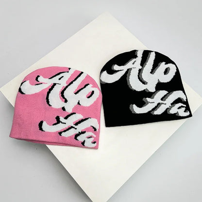 Autumn And Winter Niche Letter Wool Knitted Hats