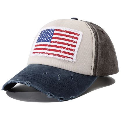 New Designer USA Flag Embroidered Baseball Cap Vintage 5 Panel Snapback