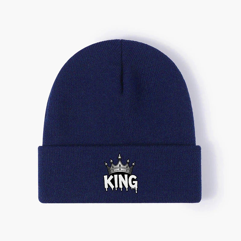 Crown Graphic Beanie Hat Warm Knit Skull Cap