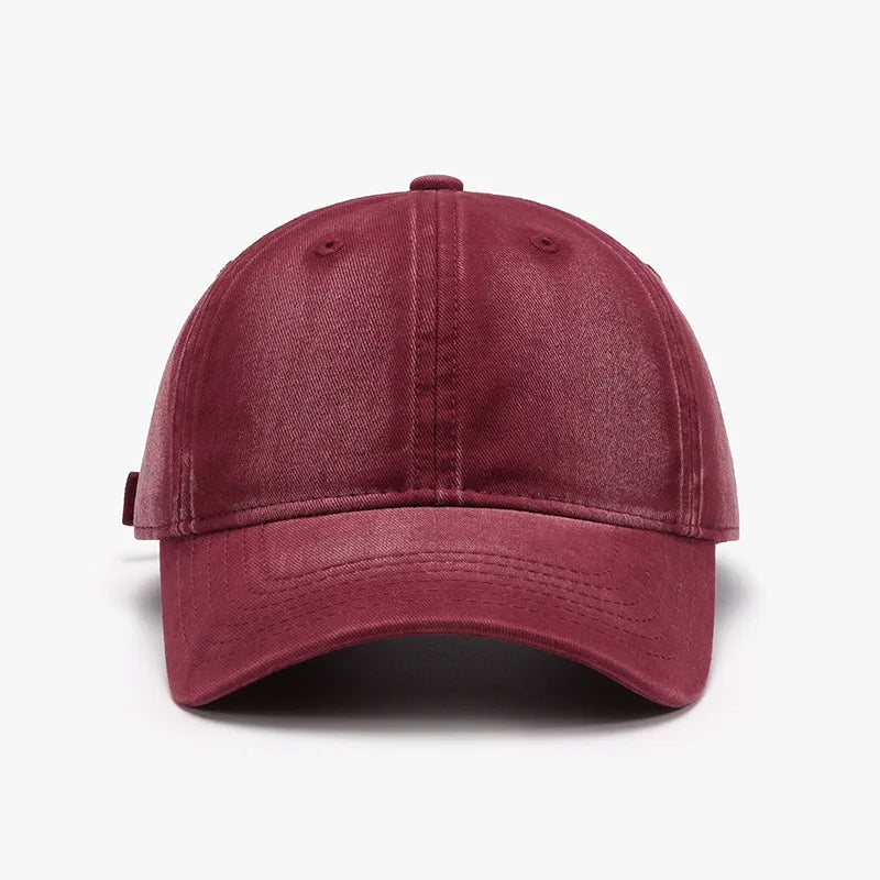 Washed Soft-Top Plain Baseball Cap For Men