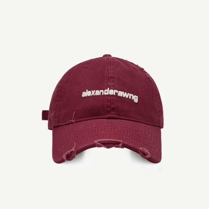 Ripped Letter Embroidery Trendy Baseball Cap Children Soft Top Showing Face Small Couple Big Head Casual Cap Men