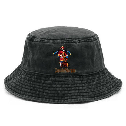 Captain Morgan Bob Bucket Hat Distressed Hats Cap Men Retro Outdoor Summer