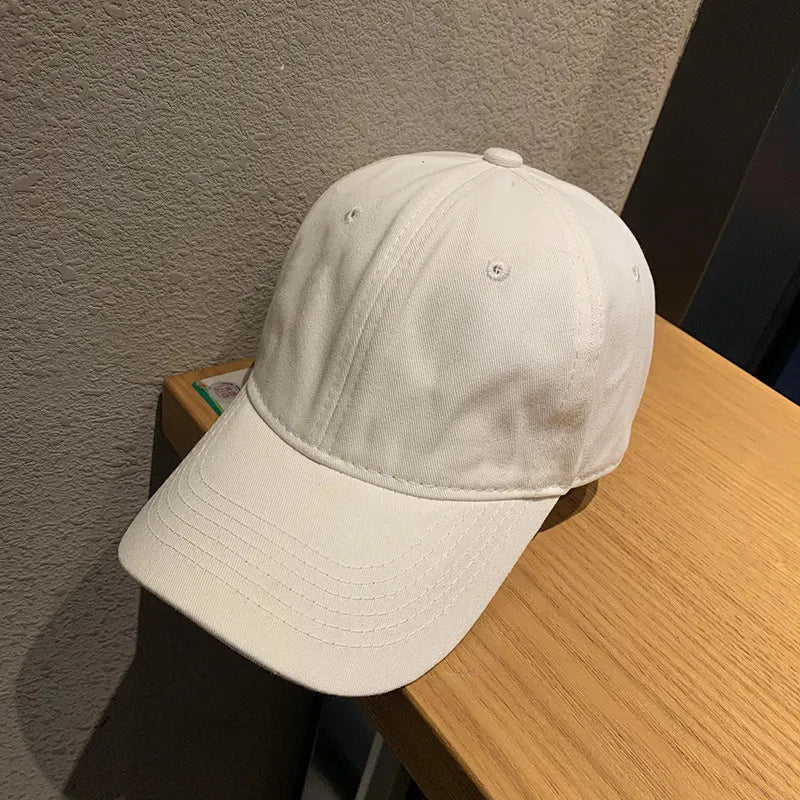 Soft Top Versatile Duckbill Cap Casual Men's Curved Brim Sports Hat American Solid Color Baseball Cap Women's Spring and Summer