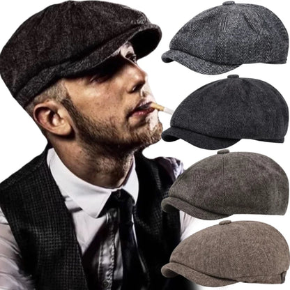 Newsboy Hat Men Beret Peaked Hat Wool Celebrity Caps