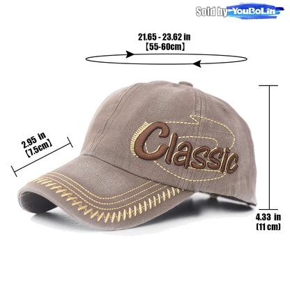 Baseball Cap Korean Style Trendy New Washed Distressed Hat Retro Letter 3D Embroidered Sun Cap