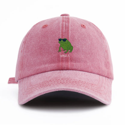 Chill Print Washed Baseball Cap Dad Hat