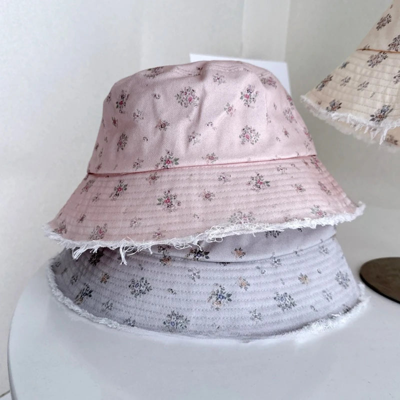 Korean Sweet Floral Flat-Top Baseball Caps For Women Spring Summer