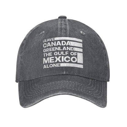 Leave Canada Greenland Gulf Of Mexico Alone Baseball Caps Distressed USA Snapback Cap