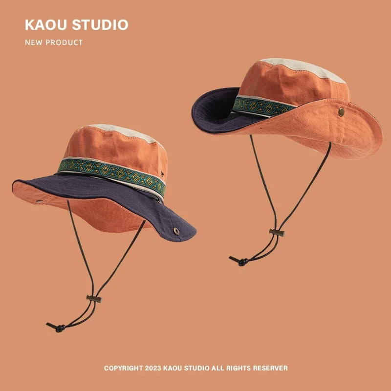 Spring Summer Versatile Sun Parent-child Bucket Hat Men Women